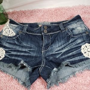 Hot Kiss Women's Juniors Denim Jean Short Shorts